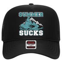 Snowmobiling Snow Machine Snowmobile - Summer Sucks High Crown Mesh Back Trucker Hat