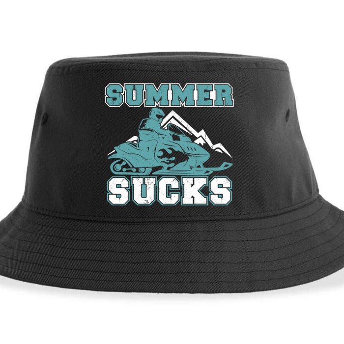 Snowmobiling Snow Machine Snowmobile - Summer Sucks Sustainable Bucket Hat