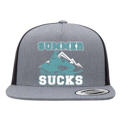 Snowmobiling Snow Machine Snowmobile - Summer Sucks Flat Bill Trucker Hat