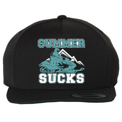 Snowmobiling Snow Machine Snowmobile - Summer Sucks Wool Snapback Cap