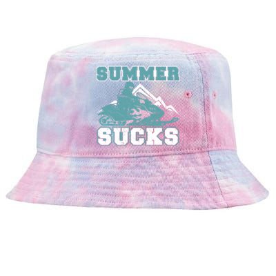 Snowmobiling Snow Machine Snowmobile - Summer Sucks Tie-Dyed Bucket Hat