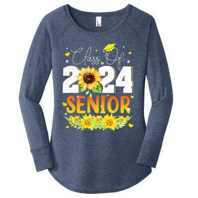 Sunflower Senior Mom 24 Graduation Senior Class Of 2024 Women's Perfect Tri Tunic Long Sleeve Shirt