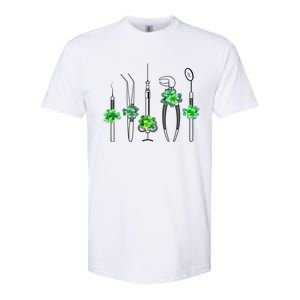 Sickle Scaler Mouth Mirror Tweezer Dentist St Patrick's Day Gift Softstyle CVC T-Shirt