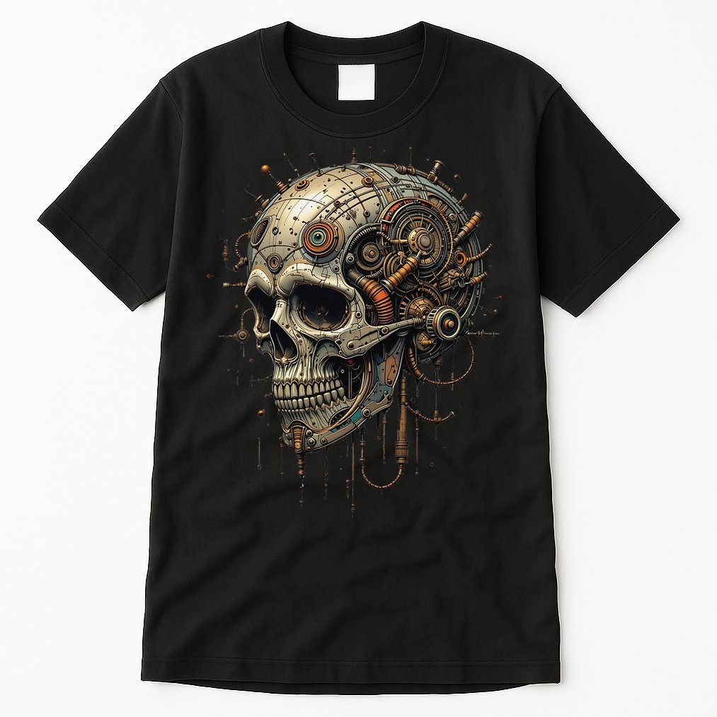 Steampunk Skull Mechanics Gear Victorian-era Sci-fi Vintage Tall T-Shirt