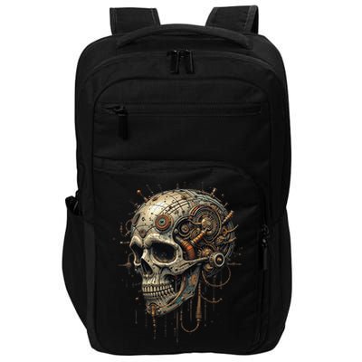 Steampunk Skull Mechanics Gear Victorian-era Sci-fi Vintage Impact Tech Backpack