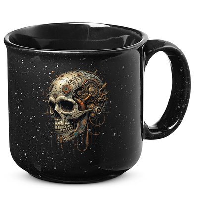Steampunk Skull Mechanics Gear Victorian-era Sci-fi Vintage 15oz Campfire Ceramic Mug