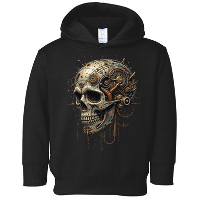 Steampunk Skull Mechanics Gear Victorian-era Sci-fi Vintage Toddler Hoodie