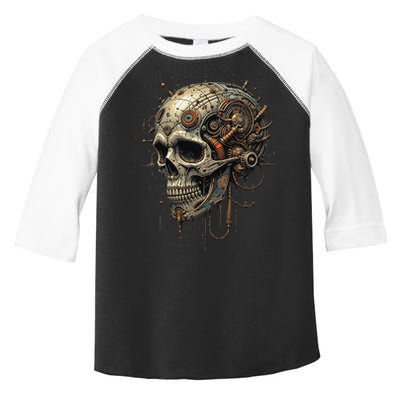 Steampunk Skull Mechanics Gear Victorian-era Sci-fi Vintage Toddler Fine Jersey T-Shirt