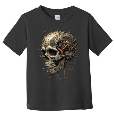Steampunk Skull Mechanics Gear Victorian-era Sci-fi Vintage Toddler T-Shirt