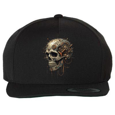 Steampunk Skull Mechanics Gear Victorian-era Sci-fi Vintage Wool Snapback Cap