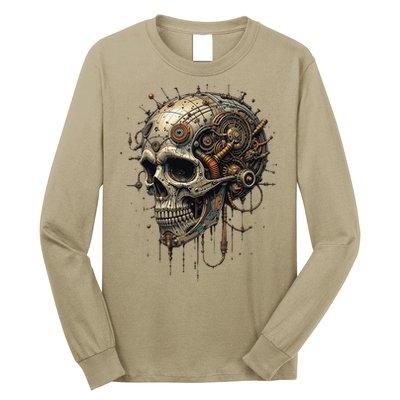 Steampunk Skull Mechanics Gear Victorian-era Sci-fi Vintage Long Sleeve Shirt