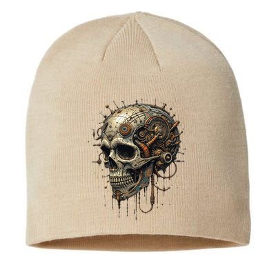 Steampunk Skull Mechanics Gear Victorian-era Sci-fi Vintage Sustainable Beanie