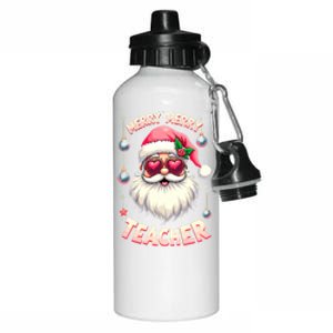 Santa Sunglasses Merry Merry Christmas Teacher Xmas Party Gift Aluminum Water Bottle