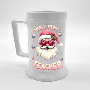 Santa Sunglasses Merry Merry Christmas Teacher Xmas Party Gift Beer Stein