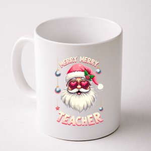 Santa Sunglasses Merry Merry Christmas Teacher Xmas Party Gift Coffee Mug