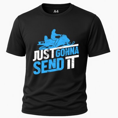 Snowmobiling Snow Machine Snowmobile - Just Gonna Send It Performance Shirt