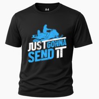 Snowmobiling Snow Machine Snowmobile - Just Gonna Send It Performance Shirt