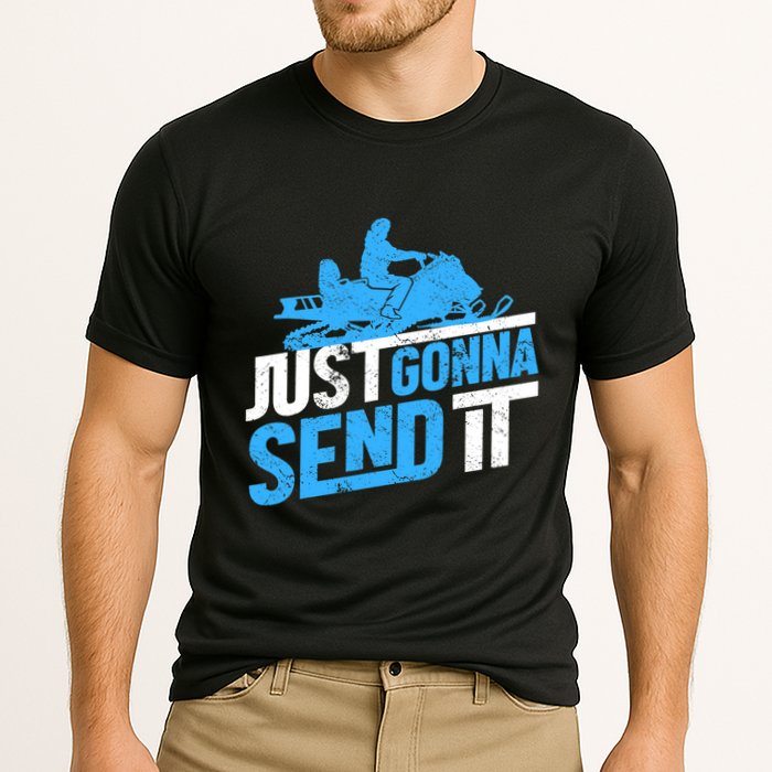 Snowmobiling Snow Machine Snowmobile - Just Gonna Send It Performance Shirt