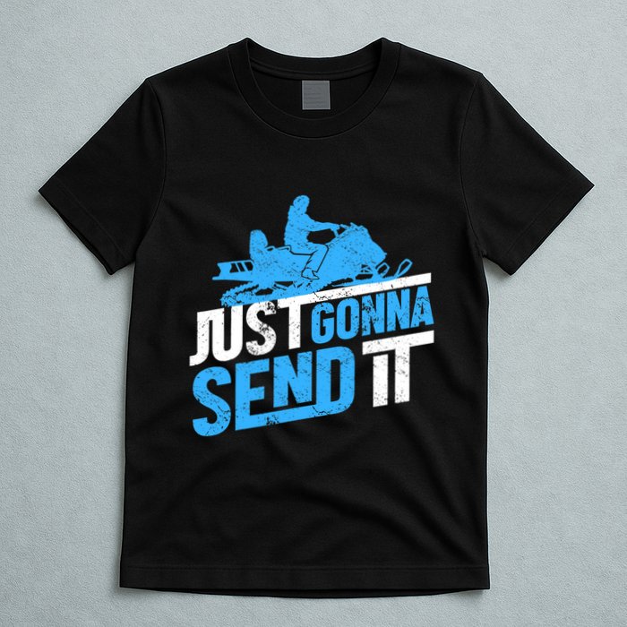 Snowmobiling Snow Machine Snowmobile - Just Gonna Send It T-Shirt