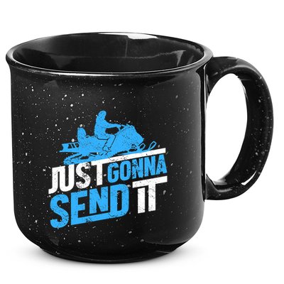 Snowmobiling Snow Machine Snowmobile - Just Gonna Send It 15oz Campfire Ceramic Mug
