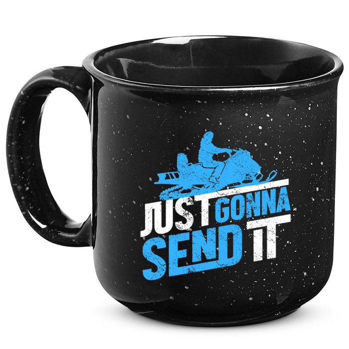 Snowmobiling Snow Machine Snowmobile - Just Gonna Send It 15oz Campfire Ceramic Mug
