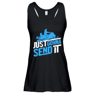 Snowmobiling Snow Machine Snowmobile - Just Gonna Send It Ladies Essential Flowy Tank