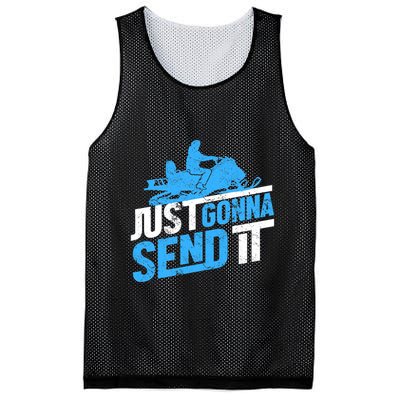 Snowmobiling Snow Machine Snowmobile - Just Gonna Send It Mesh Reversible Basketball Jersey Tank