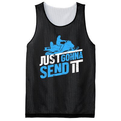 Snowmobiling Snow Machine Snowmobile - Just Gonna Send It Mesh Reversible Basketball Jersey Tank