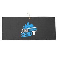 Snowmobiling Snow Machine Snowmobile - Just Gonna Send It Large Microfiber Waffle Golf Towel
