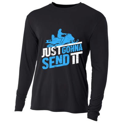 Snowmobiling Snow Machine Snowmobile - Just Gonna Send It Cooling Performance Long Sleeve Crew
