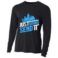 Snowmobiling Snow Machine Snowmobile - Just Gonna Send It Cooling Performance Long Sleeve Crew