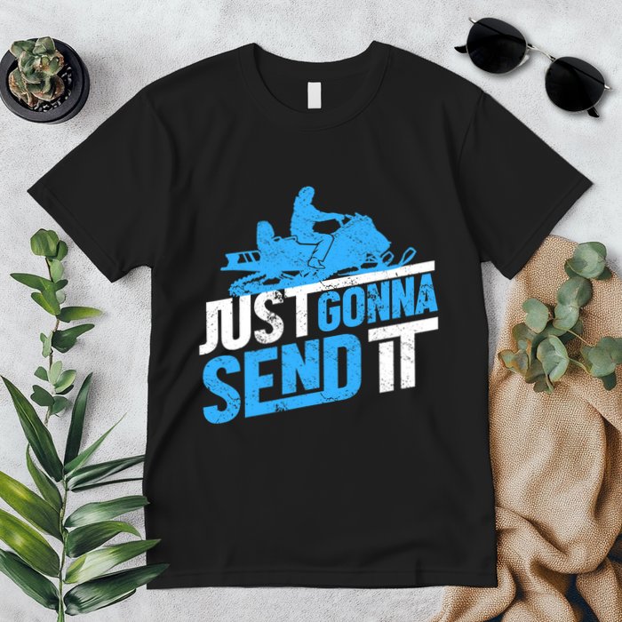 Snowmobiling Snow Machine Snowmobile - Just Gonna Send It Premium T-Shirt