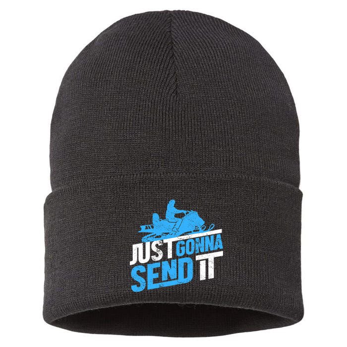 Snowmobiling Snow Machine Snowmobile - Just Gonna Send It Sustainable Knit Beanie