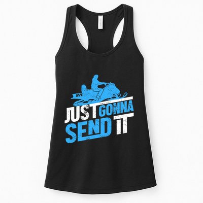 Snowmobiling Snow Machine Snowmobile - Just Gonna Send It Womens Tank Top