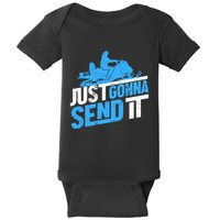 Snowmobiling Snow Machine Snowmobile - Just Gonna Send It Baby Bodysuit