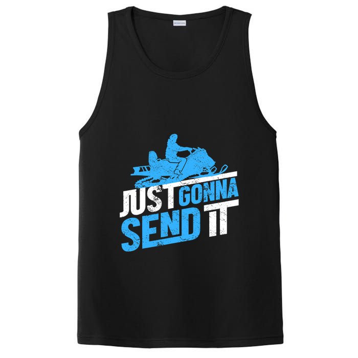 Snowmobiling Snow Machine Snowmobile - Just Gonna Send It PosiCharge Competitor Tank
