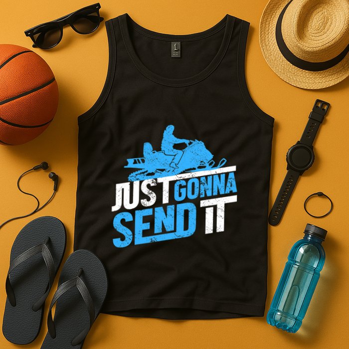 Snowmobiling Snow Machine Snowmobile - Just Gonna Send It Tank Top