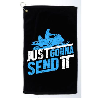 Snowmobiling Snow Machine Snowmobile - Just Gonna Send It Golf Towel