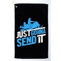 Snowmobiling Snow Machine Snowmobile - Just Gonna Send It Golf Towel