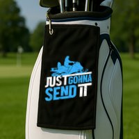 Snowmobiling Snow Machine Snowmobile - Just Gonna Send It Golf Towel