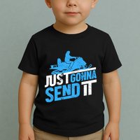 Snowmobiling Snow Machine Snowmobile - Just Gonna Send It Toddler T-Shirt
