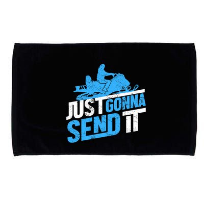 Snowmobiling Snow Machine Snowmobile - Just Gonna Send It Microfiber Hand Towel