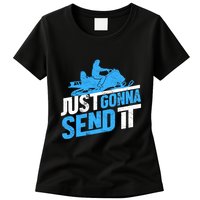 Snowmobiling Snow Machine Snowmobile - Just Gonna Send It Womens T-Shirt