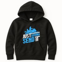 Snowmobiling Snow Machine Snowmobile - Just Gonna Send It Kids Hoodie