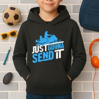Snowmobiling Snow Machine Snowmobile - Just Gonna Send It Kids Hoodie