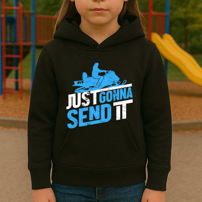 Snowmobiling Snow Machine Snowmobile - Just Gonna Send It Kids Hoodie