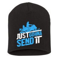Snowmobiling Snow Machine Snowmobile - Just Gonna Send It Short Acrylic Beanie