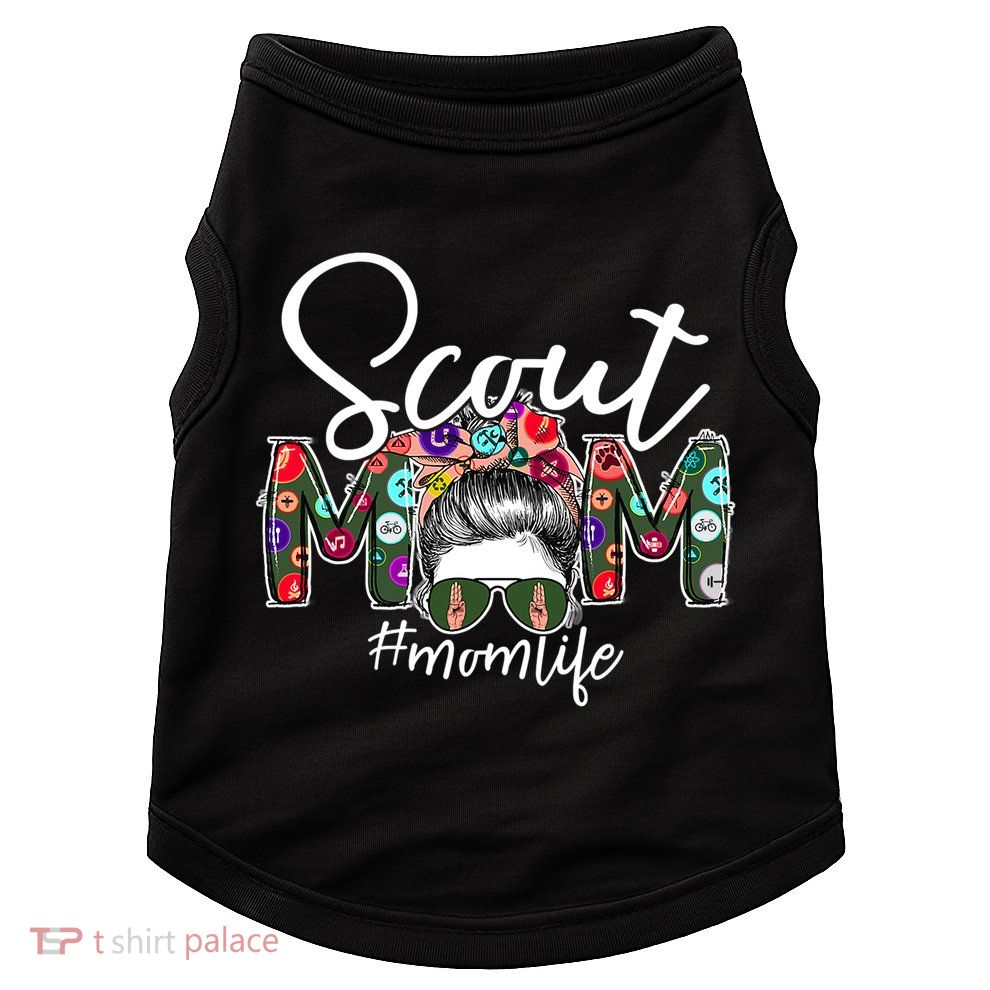Scouting Scout Mom Life Messy Bun Hair Doggie Tank
