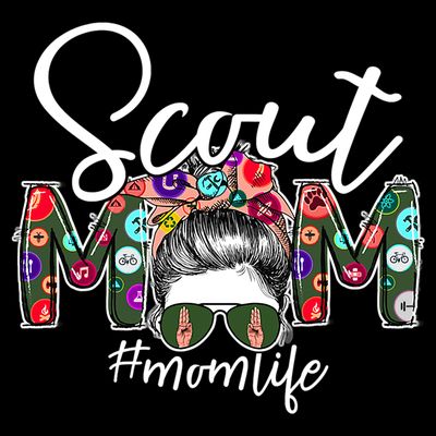 Scouting Scout Mom Life Messy Bun Hair T-Shirt