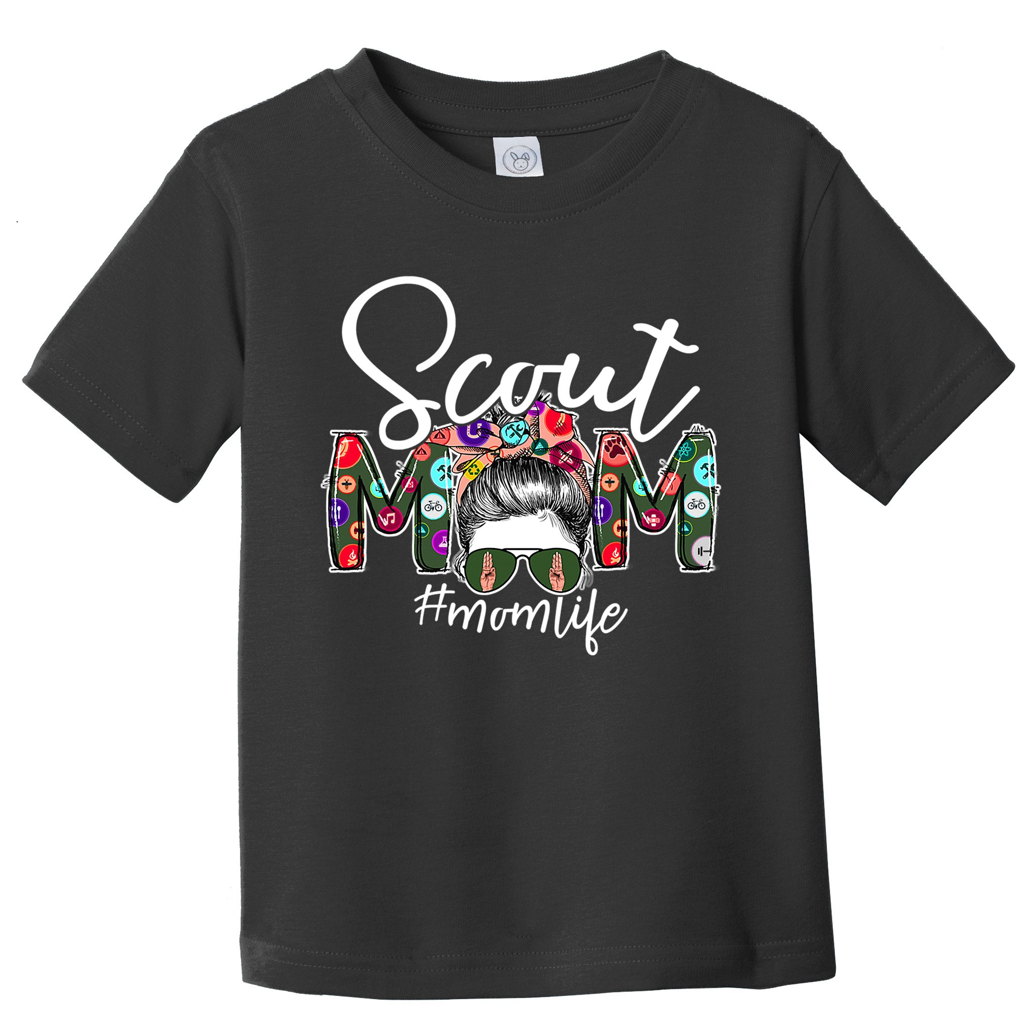 Scouting Scout Mom Life Messy Bun Hair Toddler T-Shirt